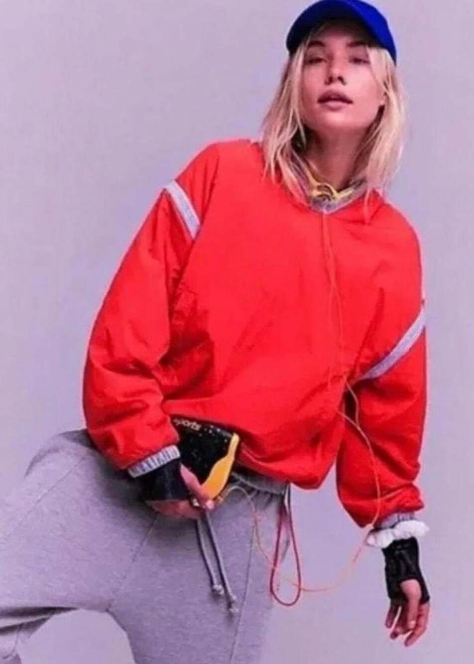 Free People Reversible Windbreaker Size M Red (MSRP $128)